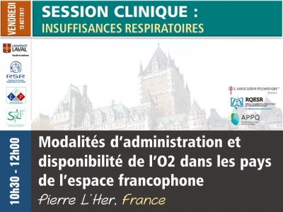 Modalités d’administration et disponibilité de l’O2 dans les pays de l’Espace Francophone
